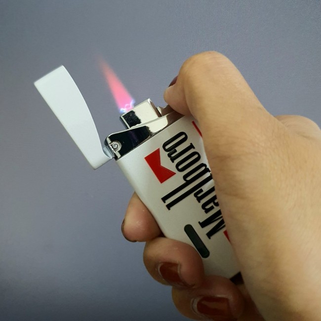 Bật Lửa Gas Khò Marlboro Sơn Tĩnh Điện Màu Trắng