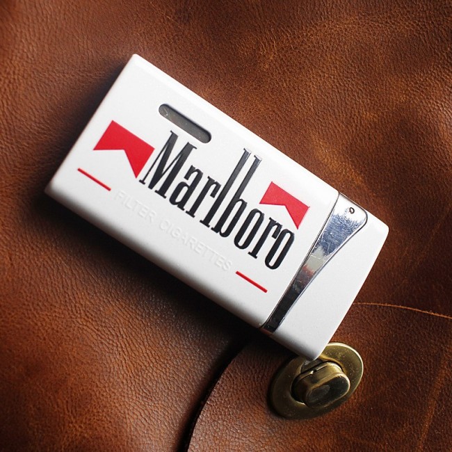 Bật Lửa Gas Khò Marlboro Sơn Tĩnh Điện Màu Trắng