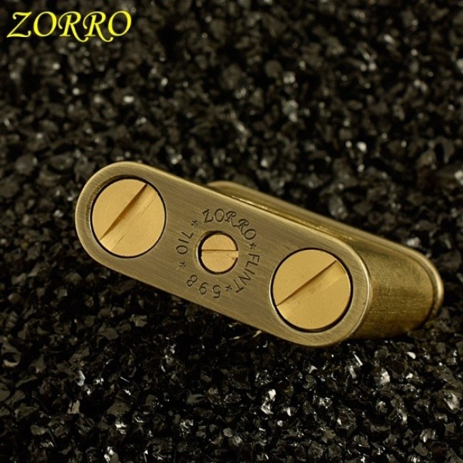 Bật Lửa Xăng Đá Zorro Z589 Cối Cổ Điển Đồng Đúc Nguyên Khối Xi Bụi