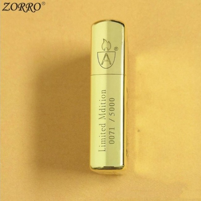 Bật Lửa Zippo Zorro Thuận Buồm Xuôi Gió Khắc 3 Mặt Đồng Nguyên Khối ( Xài Xăng - Có Hộp )