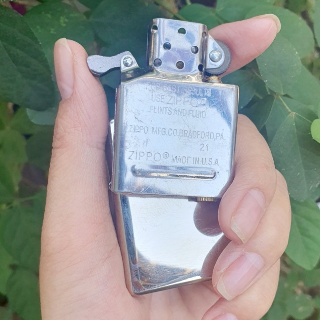 Bật Lửa Zippo Bạc Khối Sterling Armor 2021 Hột Quẹt Xăng Đá Zippo