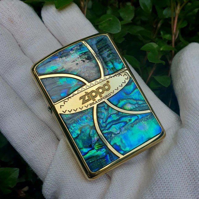 Bật Lửa Zippo Khảm Xà Cừ BRADFORD ( Zippo Armor Vỏ Dày Đời 22 ) - Có Hộp - Tem Đỏ