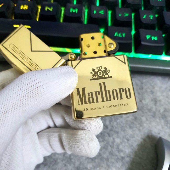 Bật Lửa Zippo Mỹ Đồng Marlboro Đời E2000-XVI ( Ruột Vàng , Fullbox)