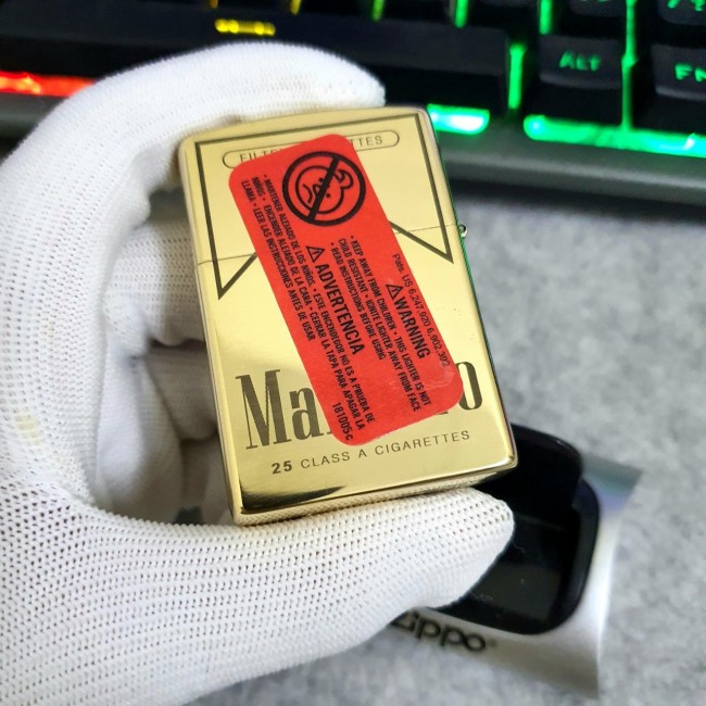 Bật Lửa Zippo Mỹ Đồng Marlboro Đời E2000-XVI ( Ruột Vàng , Fullbox)