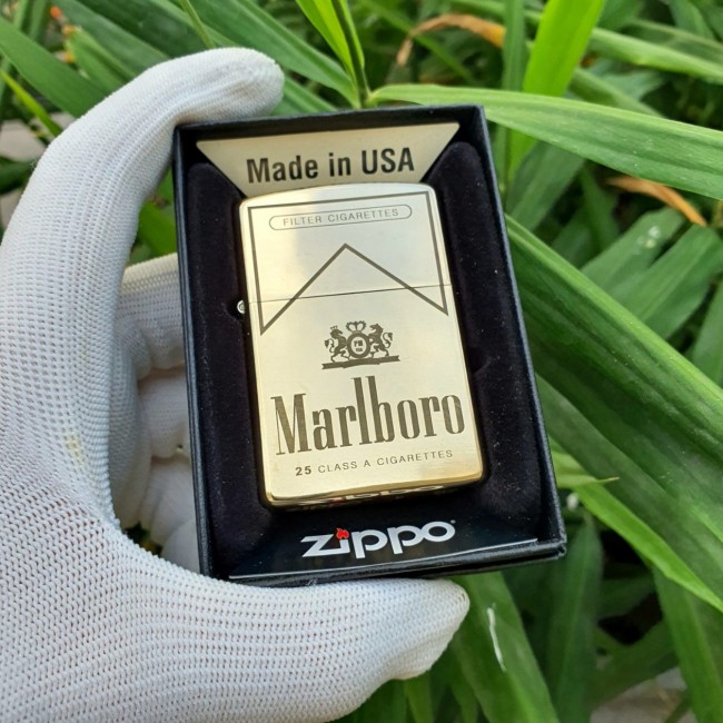 Bật Lửa Zippo Mỹ Đồng Marlboro Đời E2000-XVI ( Ruột Vàng , Fullbox)