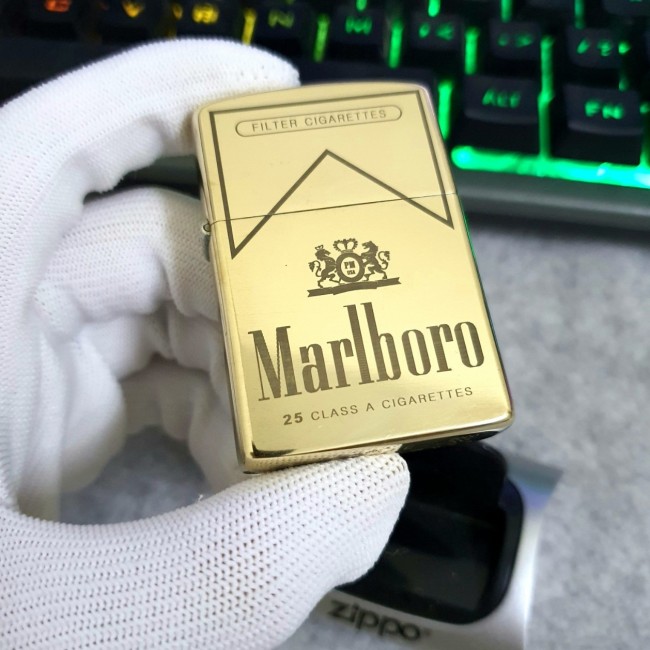 Bật Lửa Zippo Mỹ Đồng Marlboro Đời E2000-XVI ( Ruột Vàng , Fullbox)