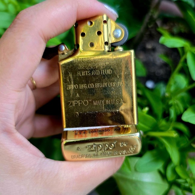 Bật Lửa Zippo Vàng Đồng Thuyền Chiến AGF-11 Ruột Vàng Đời A-24