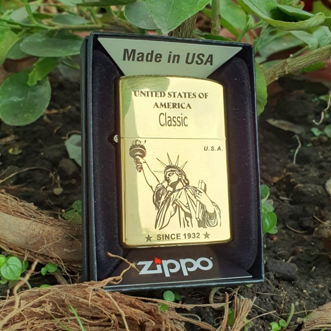 Bật Lửa Zippo Mỹ Đồng Nữ Thần Tự Do Đời La Mã H-IV ( Ruột Vàng , Có Tem Đỏ , Fullbox)