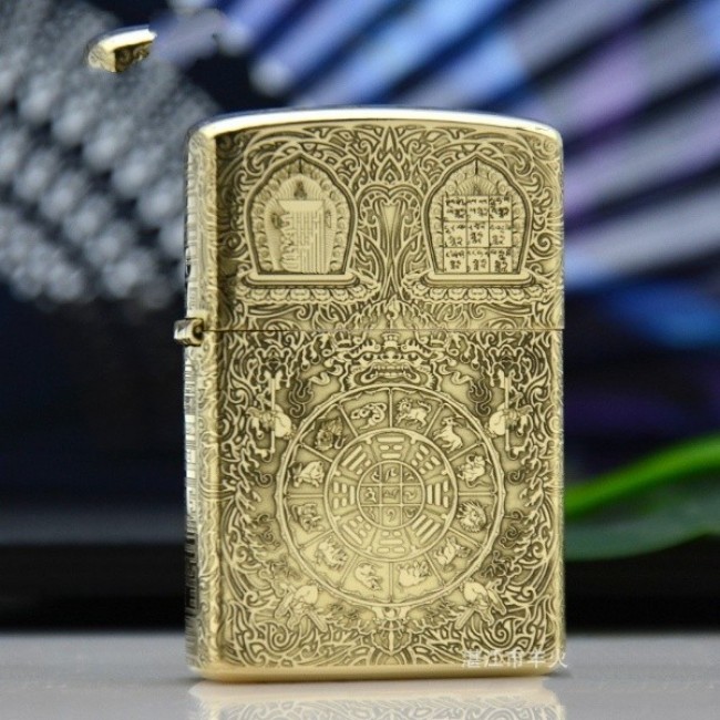 Bật Lửa Zippo Zorro Khắc 5 Mặt 12 Con Giáp (Có Hộp )