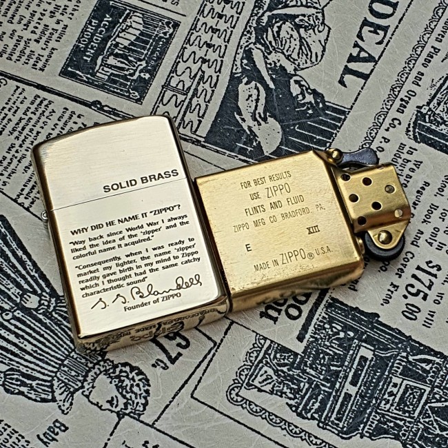 Bật Lửa Zippo Bức Thư Chủ Tịch Sáng Lập Zippo Mộc Đáy Ngược Đời La Mã XIII - Có Hộp