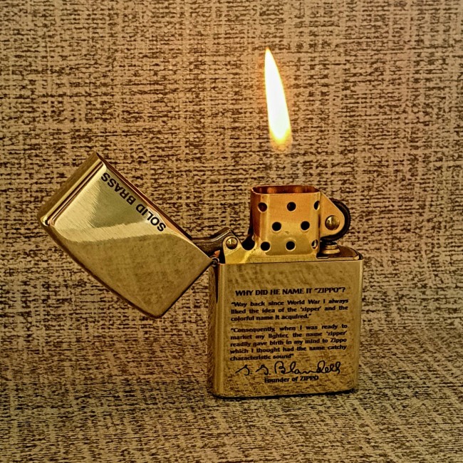 Bật Lửa Zippo Bức Thư Chủ Tịch Sáng Lập Zippo Mộc Đáy Ngược Đời La Mã XIII - Có Hộp