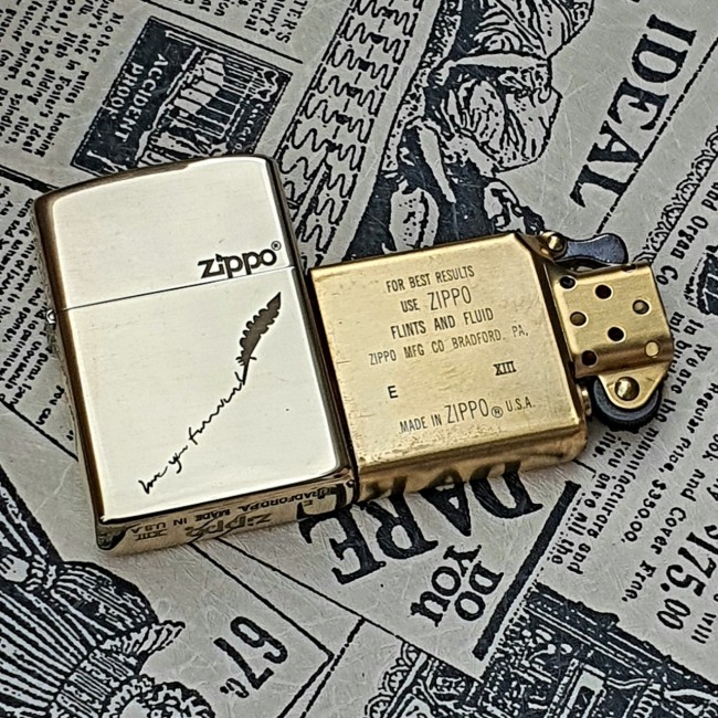 Bật Lửa Zippo Đồng Nguyên Khối I Love You Forever Mộc Đáy Ngược Đời La Mã XIII - Có Hộp