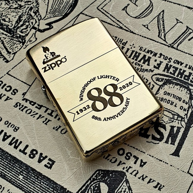 Bật Lửa Zippo Đồng Nguyên Khối Kỷ Niệm 88 Năm Mộc Đáy Ngược Đời La Mã XIII - Có Hộp