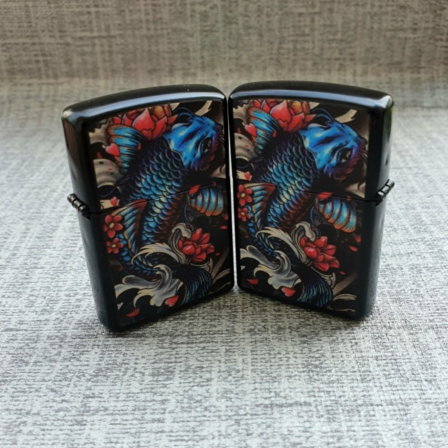 Bật Lửa Zippo Cá Koi Nhật Bản Sơn Tĩnh Điện