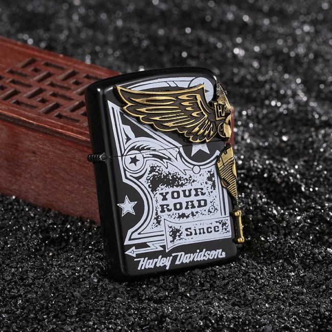 Bật Lửa Zippo Emblem Harley Davidson Đời La Mã K-XII ( Vàng - Đen - Bạc)