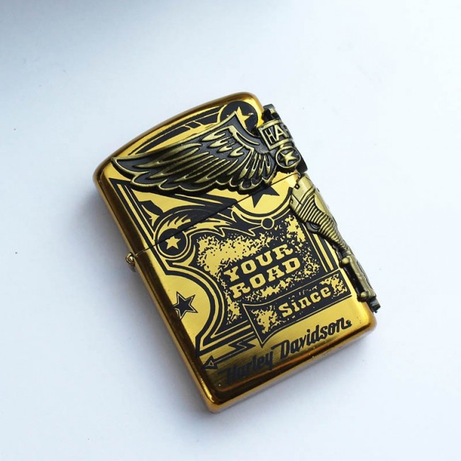 Bật Lửa Zippo Emblem Harley Davidson Đời La Mã K-XII ( Vàng - Đen - Bạc)