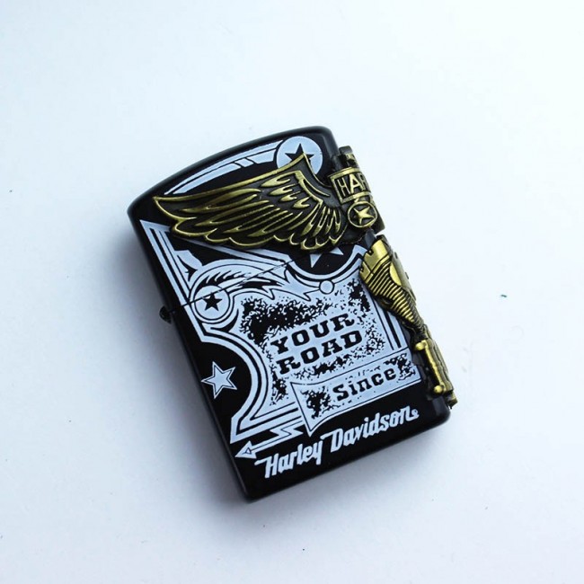 Bật Lửa Zippo Emblem Harley Davidson Đời La Mã K-XII ( Vàng - Đen - Bạc)