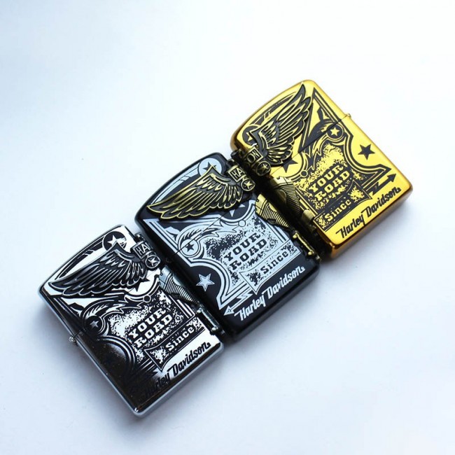 Bật Lửa Zippo Emblem Harley Davidson Đời La Mã K-XII ( Vàng - Đen - Bạc)