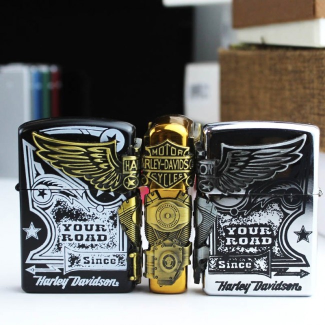 Bật Lửa Zippo Emblem Harley Davidson Đời La Mã K-XII ( Vàng - Đen - Bạc)