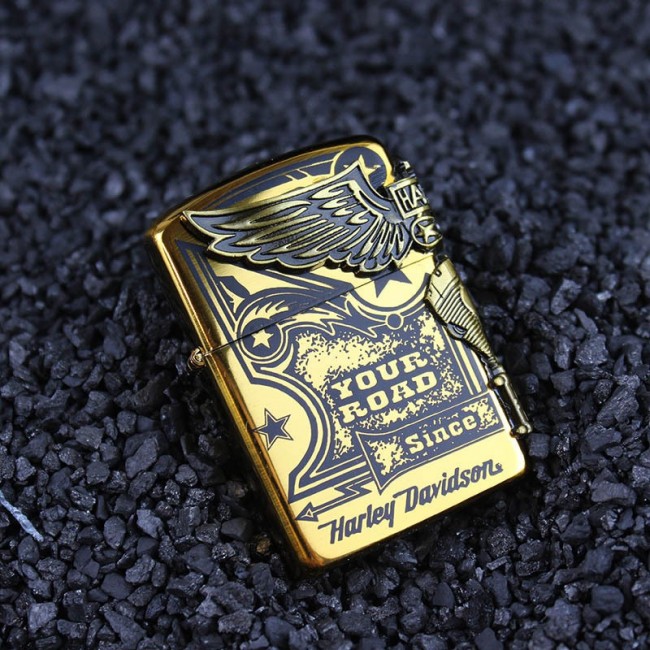 Bật Lửa Zippo Emblem Harley Davidson Đời La Mã K-XII ( Vàng - Đen - Bạc)