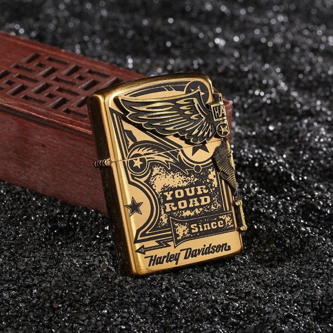 Bật Lửa Zippo Emblem Harley Davidson Đời La Mã K-XII ( Vàng - Đen - Bạc)