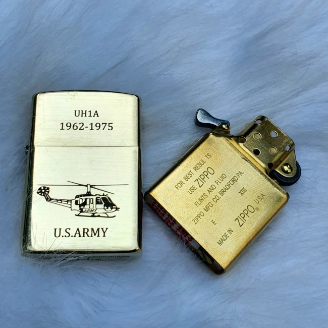 Bật Lửa Zippo U.S ARMY Lục Quân Hoa Kỳ Mộc Đáy Ngược Đời La Mã XIII Phiên Bản Giới Hạn - Có Hộp - Te