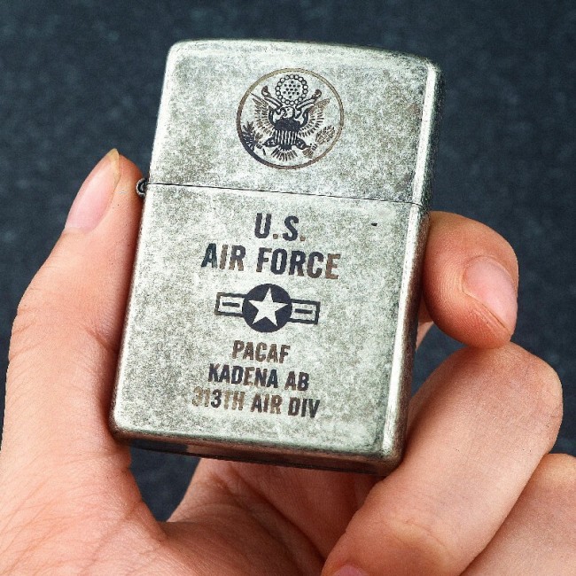 Bật Lửa Zippo Bạc Giả Cổ U.S AIRFORCE Đời La Mã H-IV ( Có Tem Đỏ ) KÈM HỘP Tặng Kèm Xăng Mini + Đá L