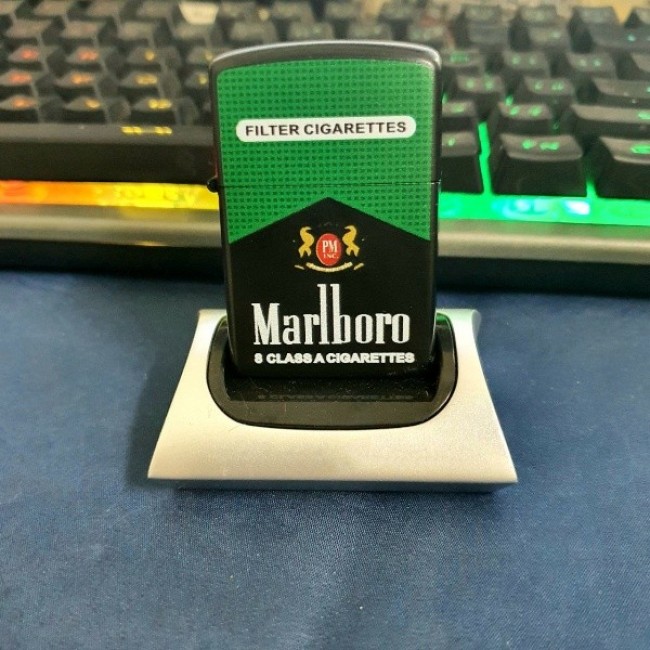 Bật Lửa Zippo Sơn Tĩnh Điện MarlBoro Xanh Lá