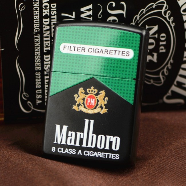 Bật Lửa Zippo Sơn Tĩnh Điện MarlBoro Xanh Lá