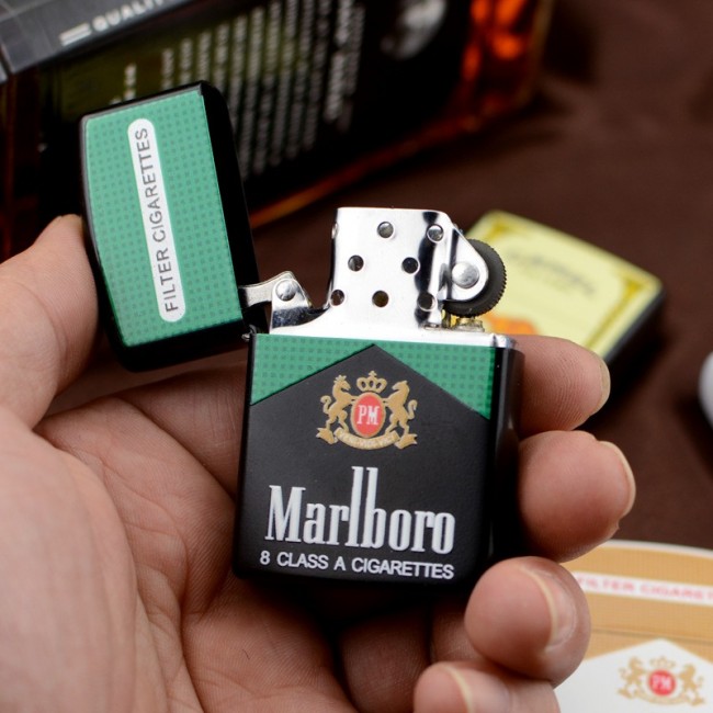 Bật Lửa Zippo Sơn Tĩnh Điện MarlBoro Xanh Lá