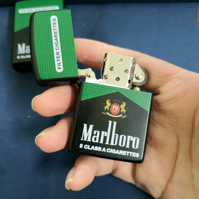 Bật Lửa Zippo Sơn Tĩnh Điện MarlBoro Xanh Lá