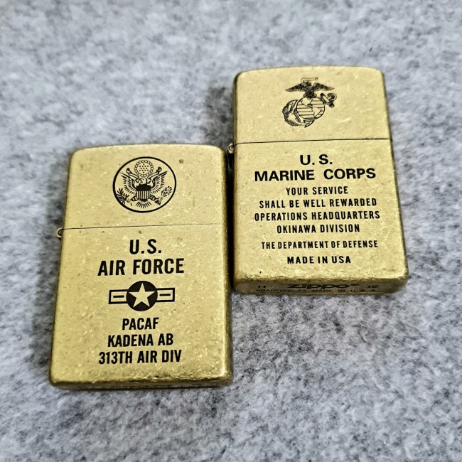 Bật Lửa Zippo Vàng Giả Cổ U.S AIRFORCE Đời La Mã H-IV ( Có Tem Đỏ ) KÈM HỘP Tặng Kèm Xăng Mini + Đá 