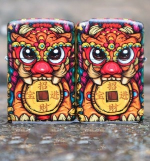 Bật Lửa Zippo Mỹ Nhật Sơn Tĩnh Điện 6 Mặt Phiên Bản Nhật - HÌNH TỲ HƯU NGẬM TIỀN