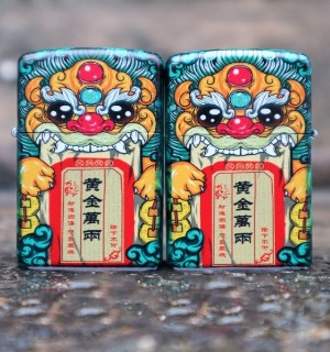 Bật Lửa Zippo Mỹ Nhật Sơn Tĩnh Điện 6 Mặt Phiên Bản Nhật - HÌNH KỲ LÂN CHIÊU TÀI LỘC