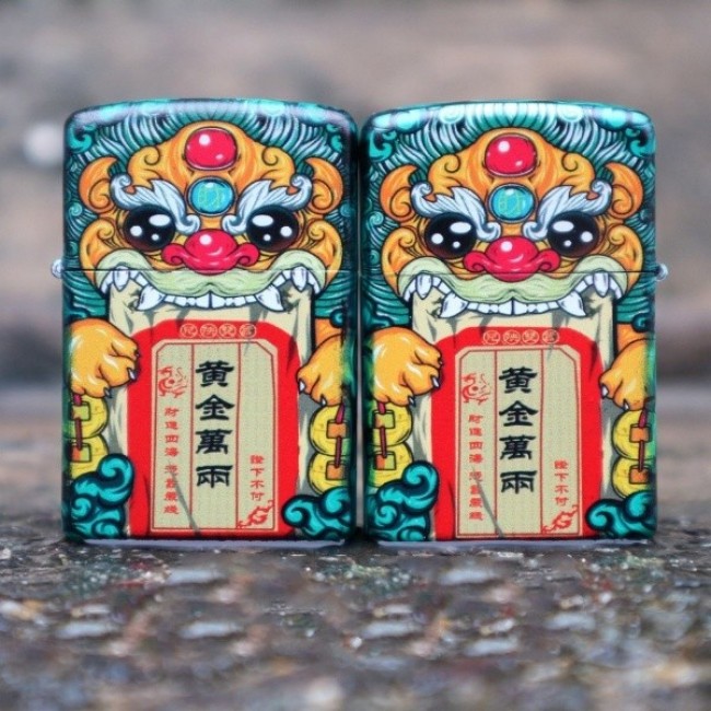 Bật Lửa Zippo Mỹ Nhật Sơn Tĩnh Điện 6 Mặt Phiên Bản Nhật - HÌNH KỲ LÂN CHIÊU TÀI LỘC