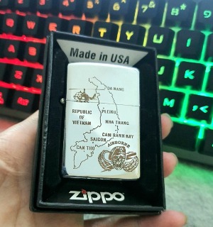 Bật Lửa Zippo Chủ Đề Bản Đồ Việt Nam ( Có Tem Đỏ ) KHÔNG KÈM HỘP ZIPPO