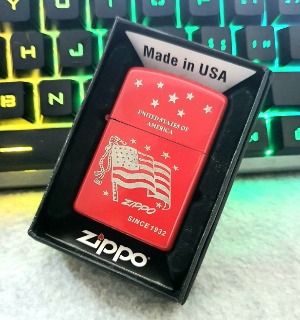 Bật Lửa Zippo Chủ Đề Cờ Mỹ ( Có Tem Đỏ ) KHÔNG KÈM HỘP ZIPPO