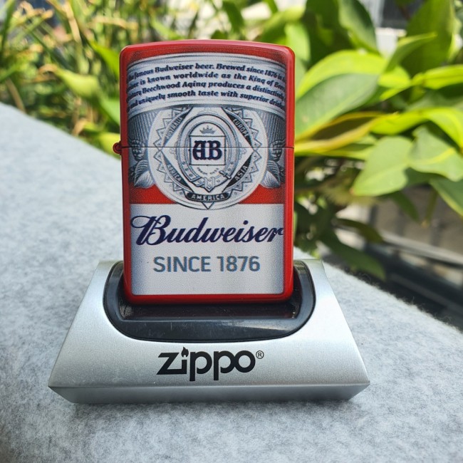 Bộ 4 Cái Zippo Sơn Tĩnh Điện Thương Hiệu Bia ( Có Hộp )