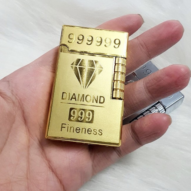 Bật Lửa Gas Đá Dupont Diamond 999 ( Màu Vàng, Bạc - Xài Gas - Lửa Thường ) Hộp Quẹt Hot Trend Mẫu Mớ