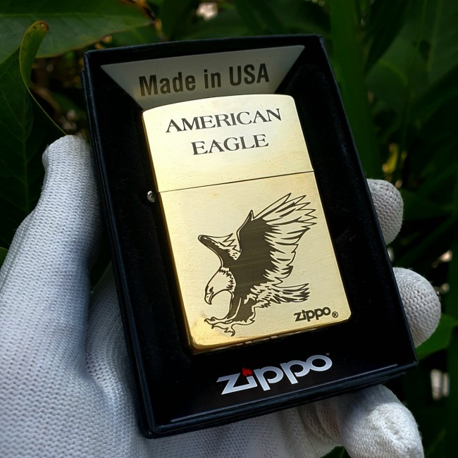 Bật Lửa Zippo Chim Ưng Phiên Bản Mới Đồng Nguyên Khối Đáy Dập Đời La Mã E2000