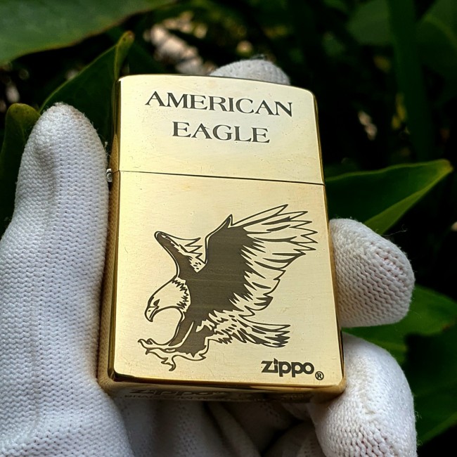 Bật Lửa Zippo Chim Ưng Phiên Bản Mới Đồng Nguyên Khối Đáy Dập Đời La Mã E2000