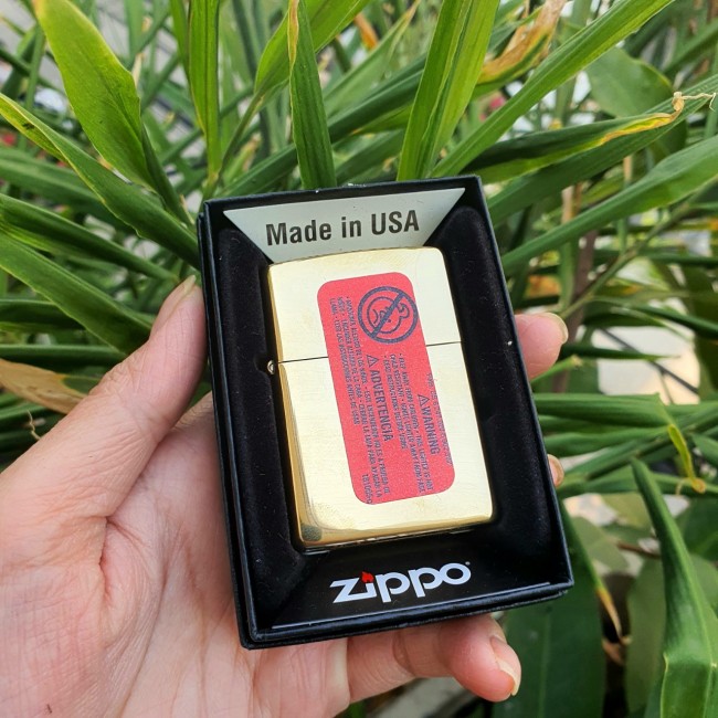 Bật Lửa Zippo Mỹ Đồng Đại Tướng Quân Đội Mỹ Đáy Lõm Đời E-XVI ( Ruột Vàng , Có Tem Đỏ , Fullbox)